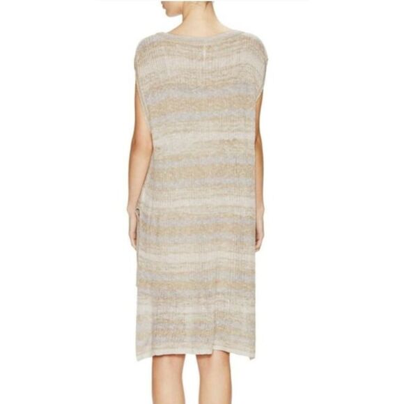 Free People Sunny Days Sweater Dress Size S Natural Stripe Knit High Low Boho - Picture 3 of 10